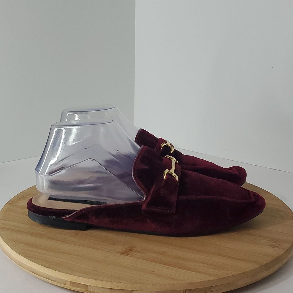 Steven by Steve Madden Rilee Women's Burgundy Velvet Loafers Flats Size 8.5M